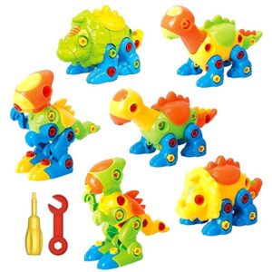Dinosaur Toys Take Apart Toys With Tools (218 pieces) - Pack of 6 Dinosaurs With 12 Tools - Construction Engineering STEM Learning Toy Building Play Set - Toy for Boys & Girls Age 3 - 12 years old